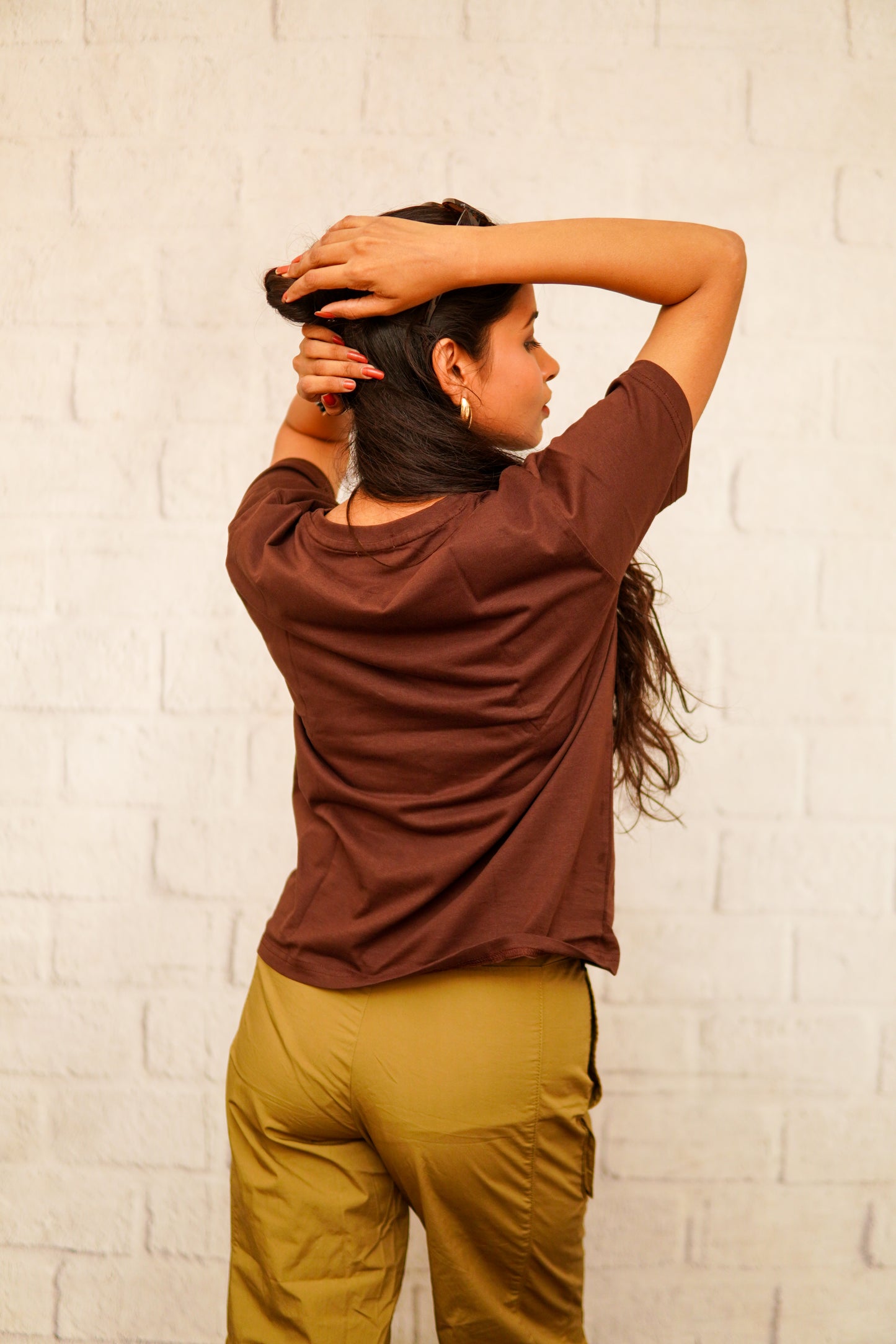 REGULAR FIT PRINTED COTTON T-SHIRT (ESPRESSO)