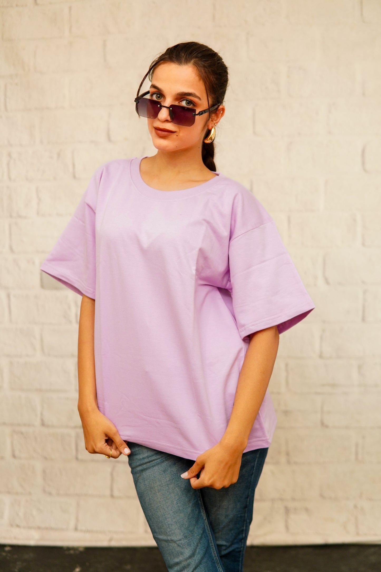 OVERSIZED COTTON T-SHIRT (LAVENDER)