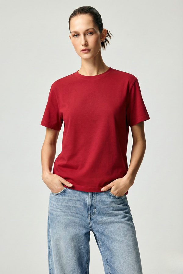 Regular Fit Solid Cotton T-shirt