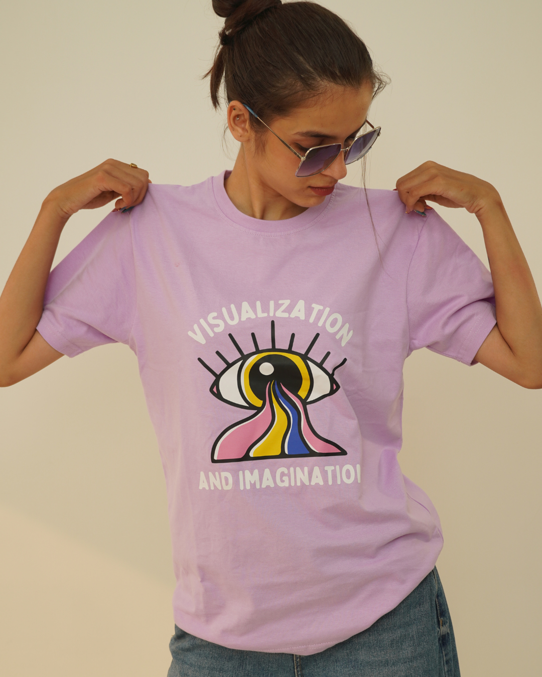 Oversized Cotton Printed T-Shirt – Lavender