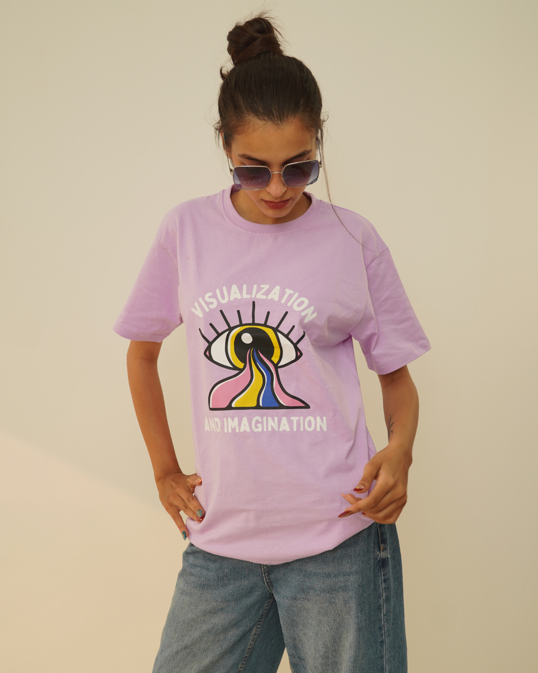 Oversized Cotton Printed T-Shirt – Lavender