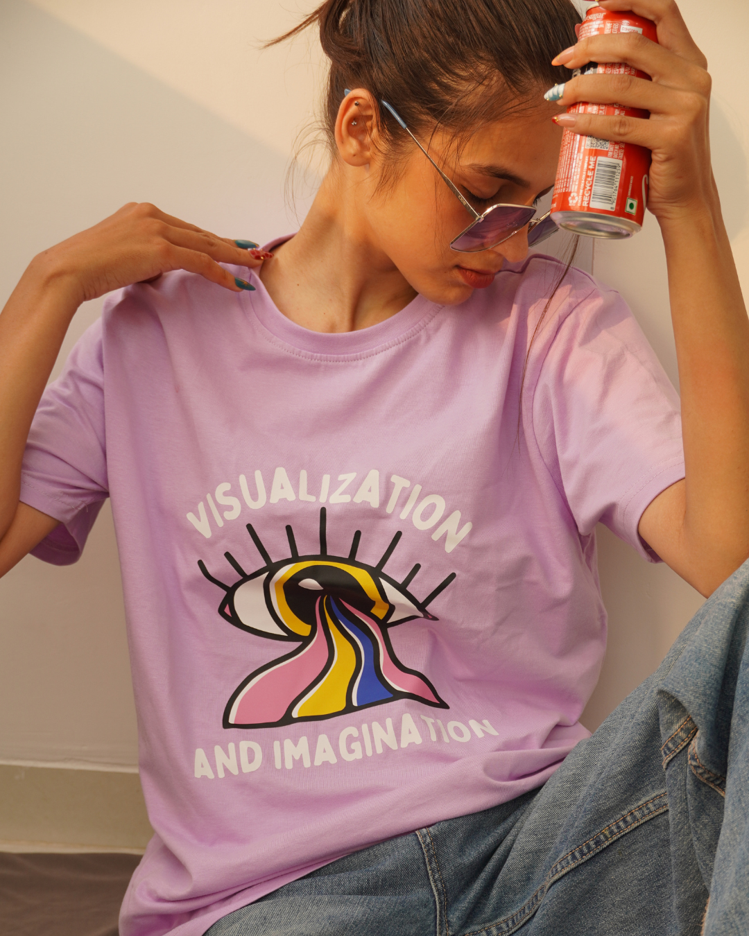 Oversized Cotton Printed T-Shirt – Lavender