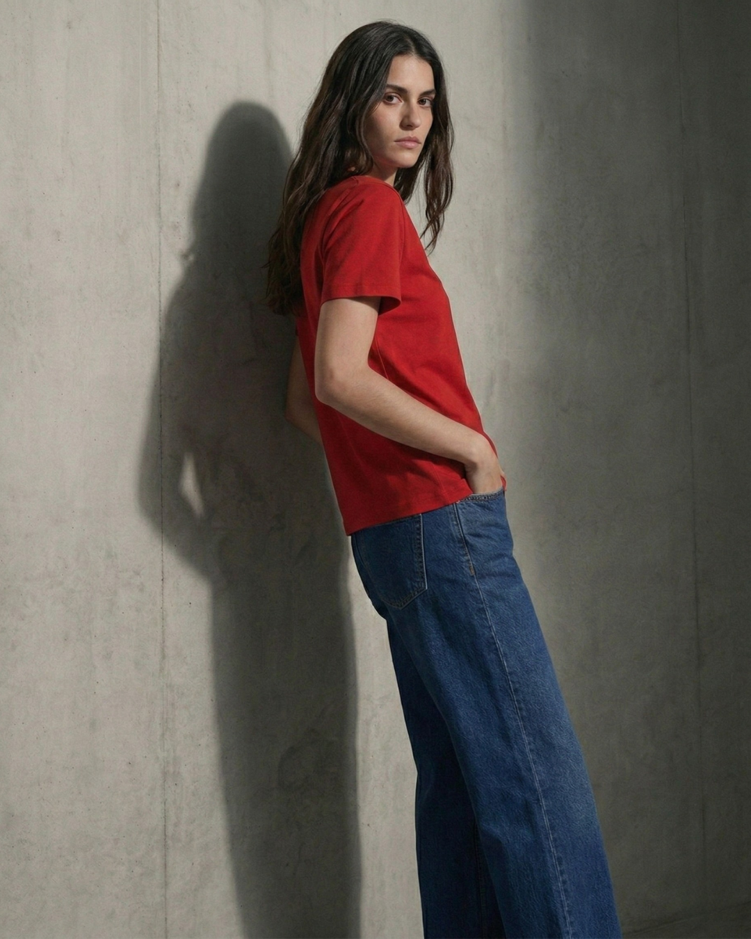 Regular Fit Solid Cotton T-shirt – Red