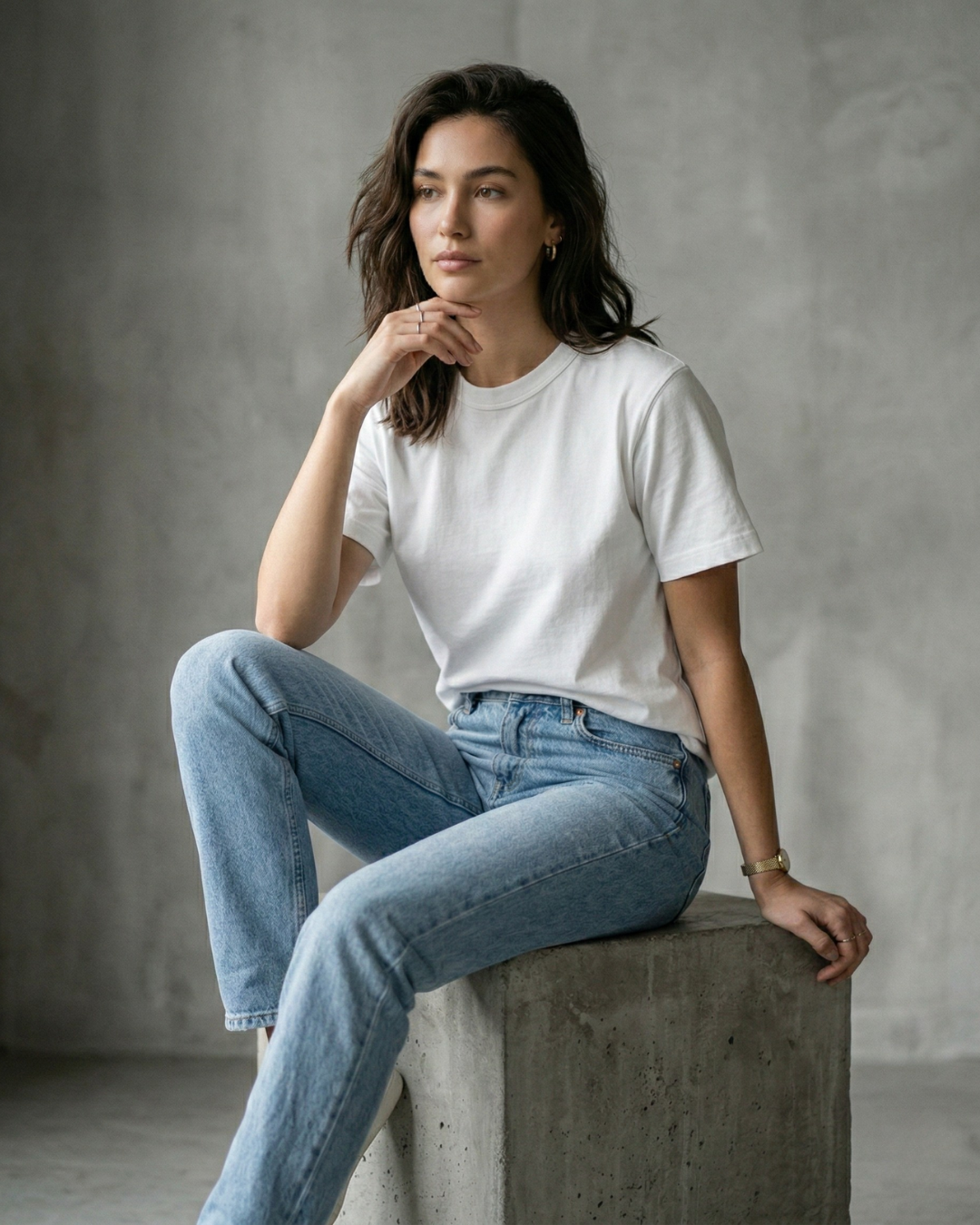 Regular Fit Solid Cotton T-shirt – White