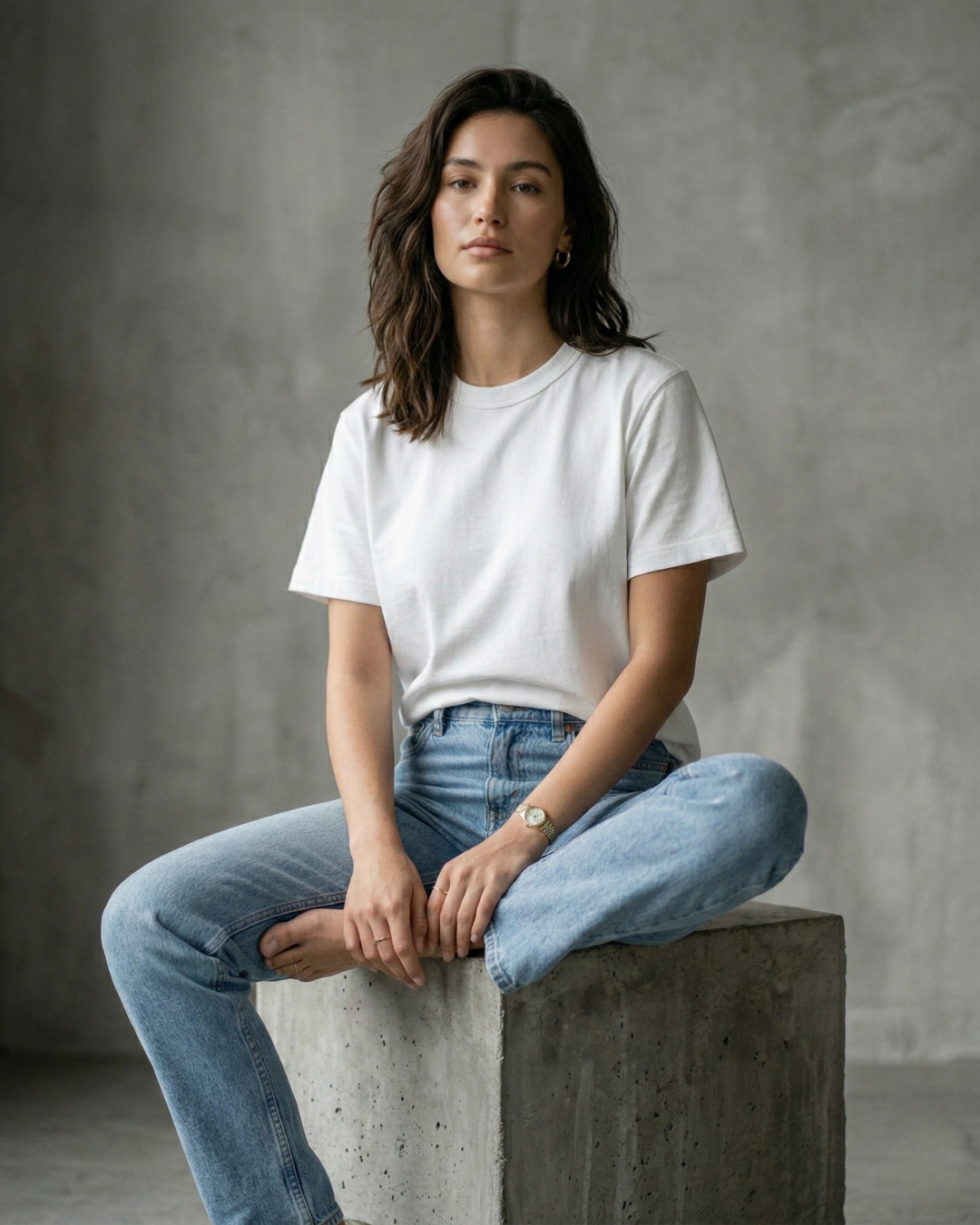 Regular Fit Solid Cotton T-shirt – White