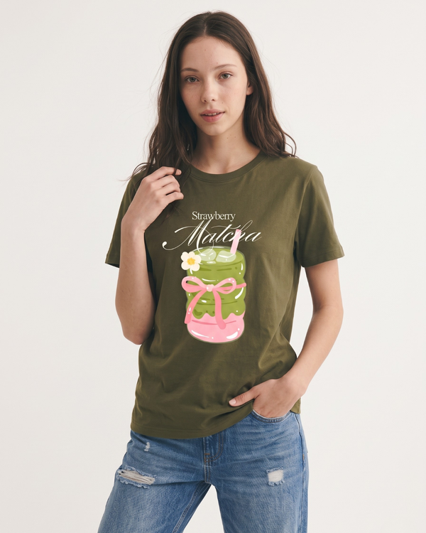 Oversized Cotton Printed T-Shirt – Green