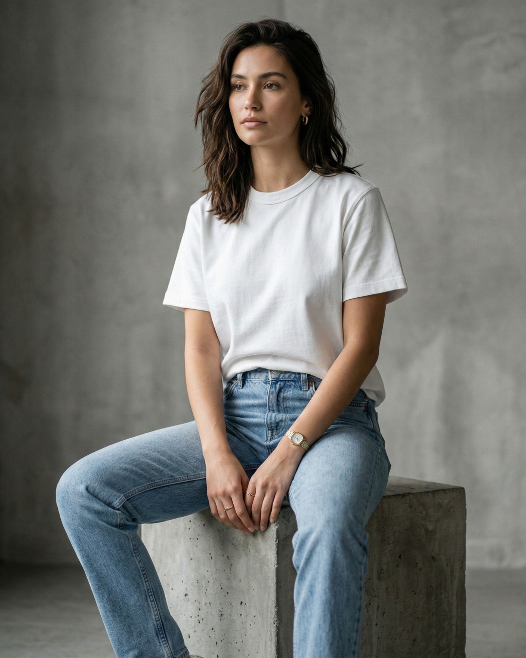 Regular Fit Solid Cotton T-shirt – White