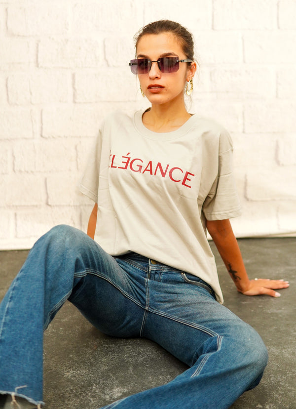 OVERSIZED COTTON PRINTED T-SHIRT (ELEGANCE)