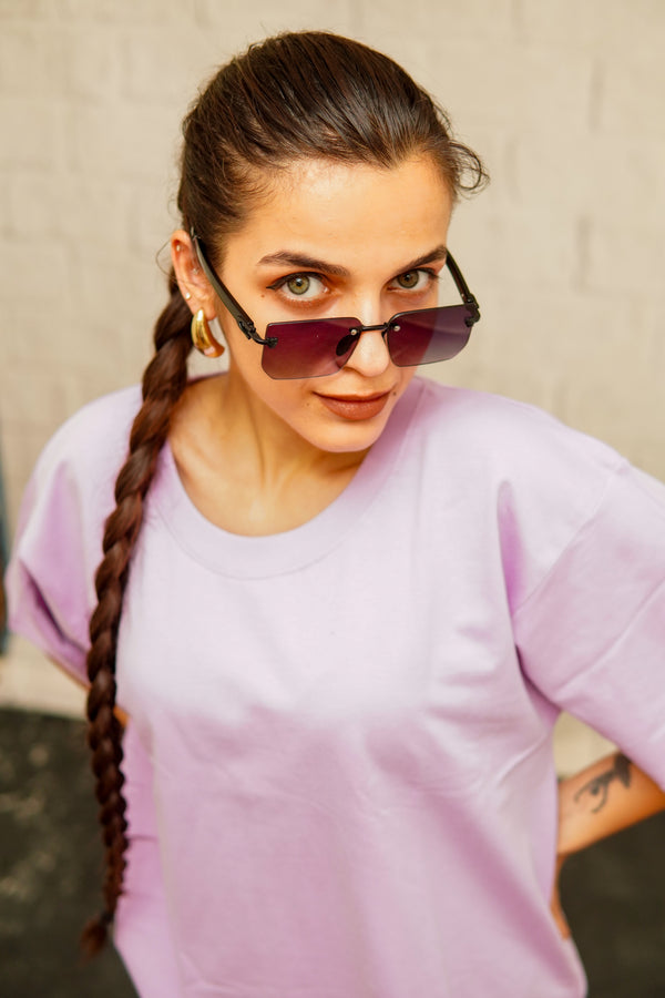 OVERSIZED COTTON T-SHIRT (LAVENDER)